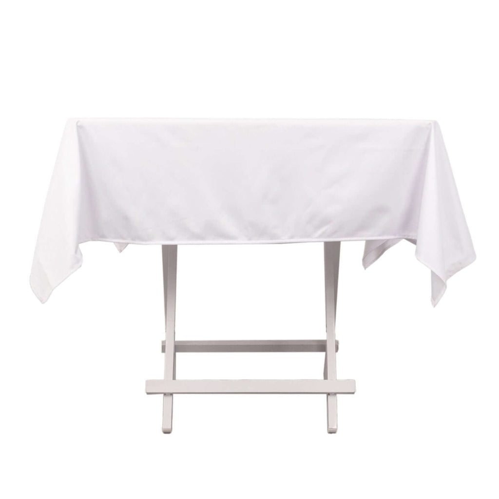 Scuba Square 54"x54" Tablecloth White - Wrinkle Free & Stain Resistant Table Cover for Weddings & Events - Bell Racket Store