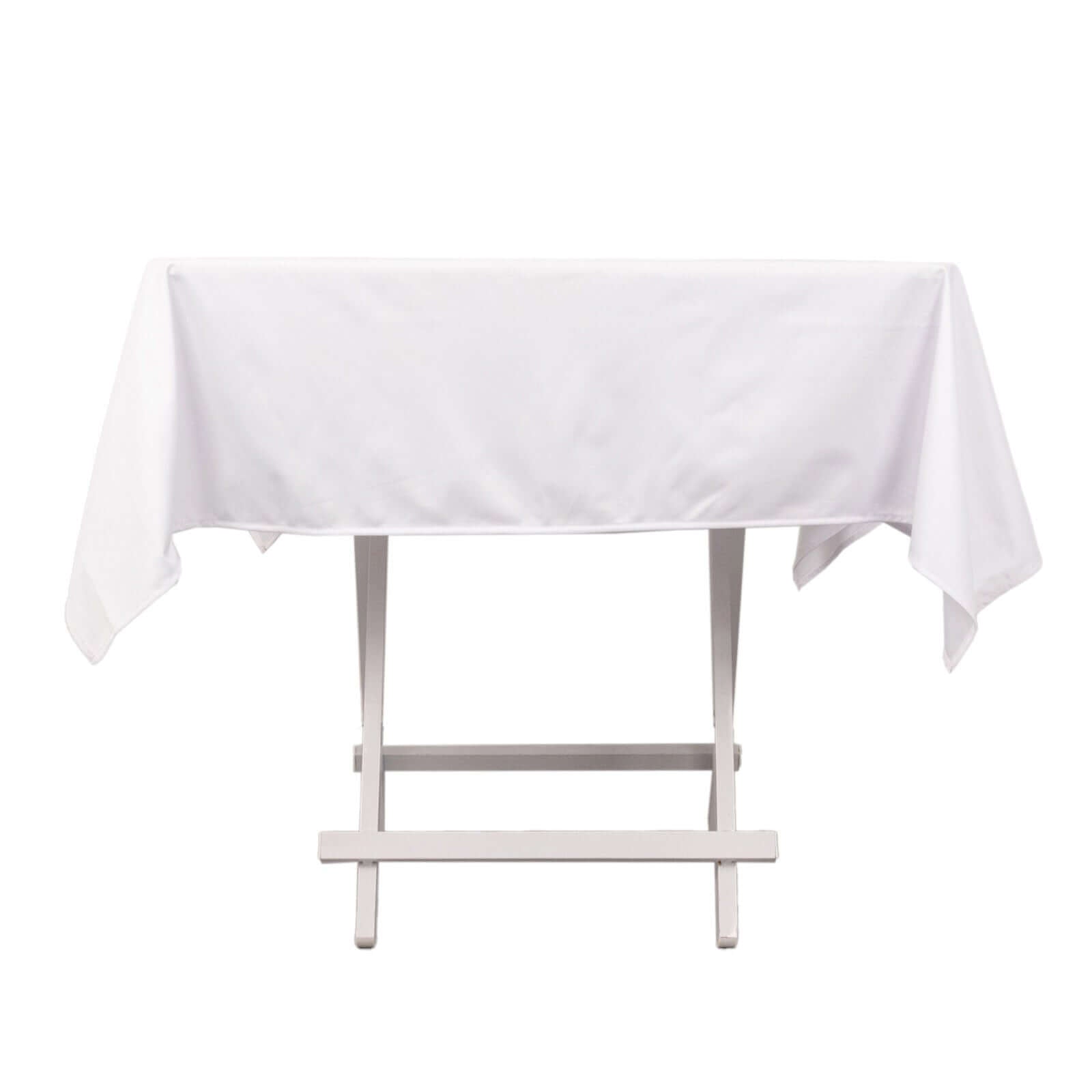 Scuba Square 54"x54" Tablecloth White - Wrinkle Free & Stain Resistant Table Cover for Weddings & Events - Bell Racket Store