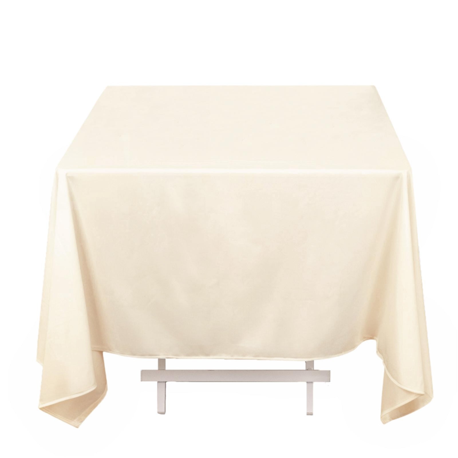Scuba Square 70"x70" Tablecloth Beige - Wrinkle Free & Stain Resistant Table Cover - Bell Racket Store