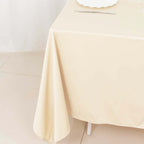 Scuba Square 70"x70" Tablecloth Beige - Wrinkle Free & Stain Resistant Table Cover - Bell Racket Store