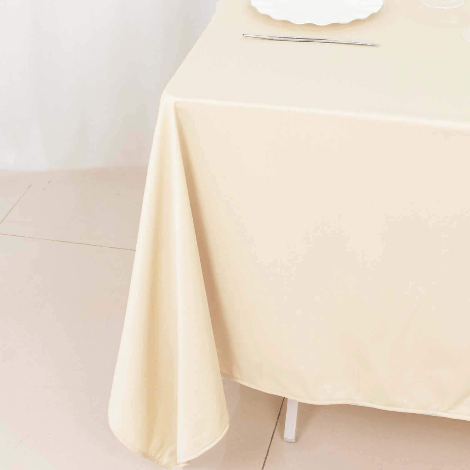 Scuba Square 70"x70" Tablecloth Beige - Wrinkle Free & Stain Resistant Table Cover - Bell Racket Store