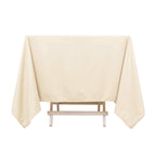 Scuba Square 70"x70" Tablecloth Beige - Wrinkle Free & Stain Resistant Table Cover - Bell Racket Store