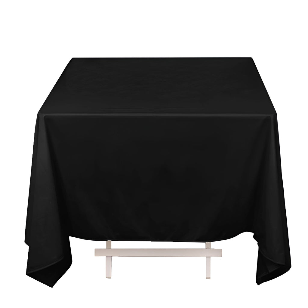 Scuba Square 70"x70" Tablecloth Black - Wrinkle Free & Stain Resistant Table Cover - Bell Racket Store