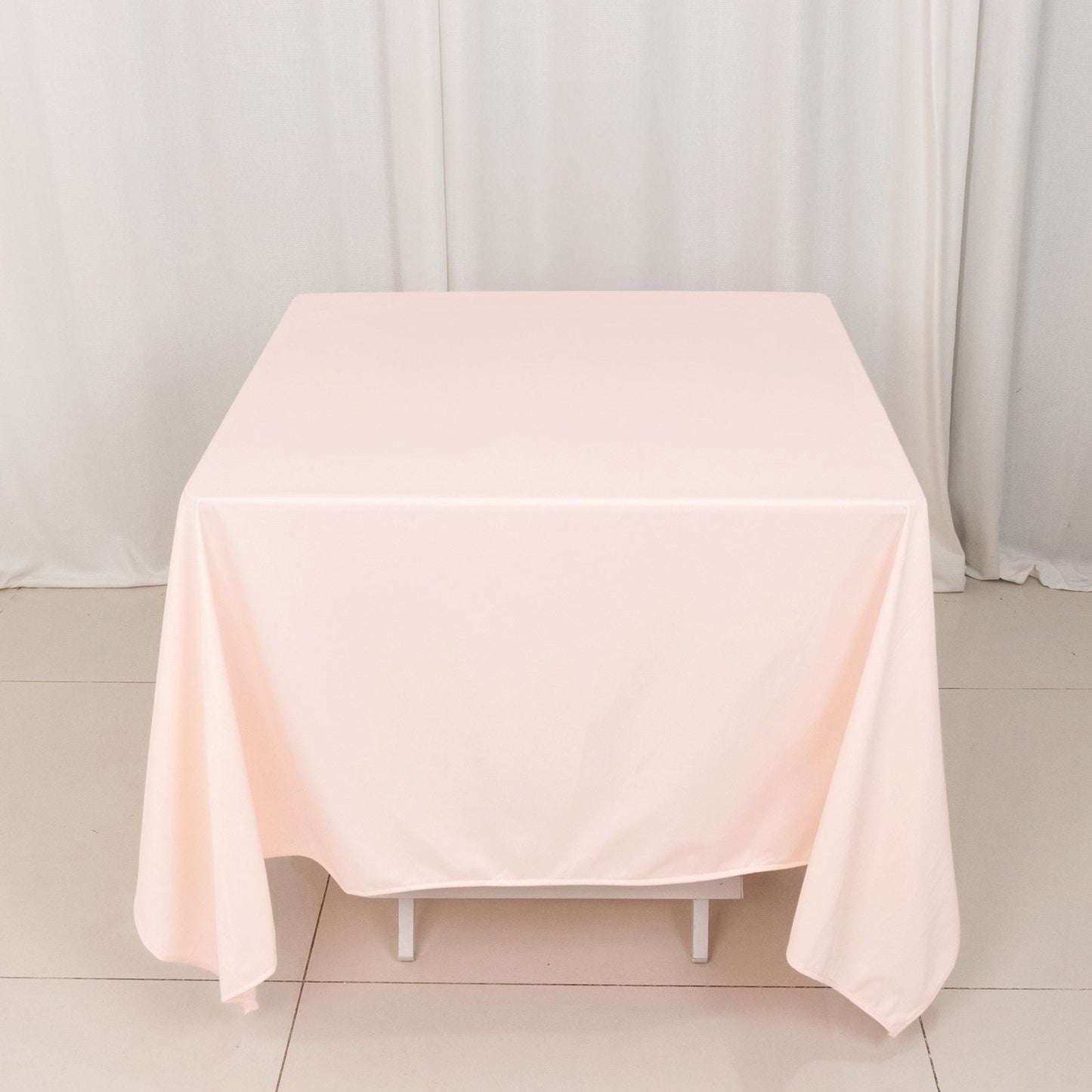 Scuba Square 70"x70" Tablecloth Blush - Wrinkle Free & Stain Resistant Table Cover - Bell Racket Store