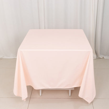 Scuba Square 70"x70" Tablecloth Blush - Wrinkle Free & Stain Resistant Table Cover - Bell Racket Store