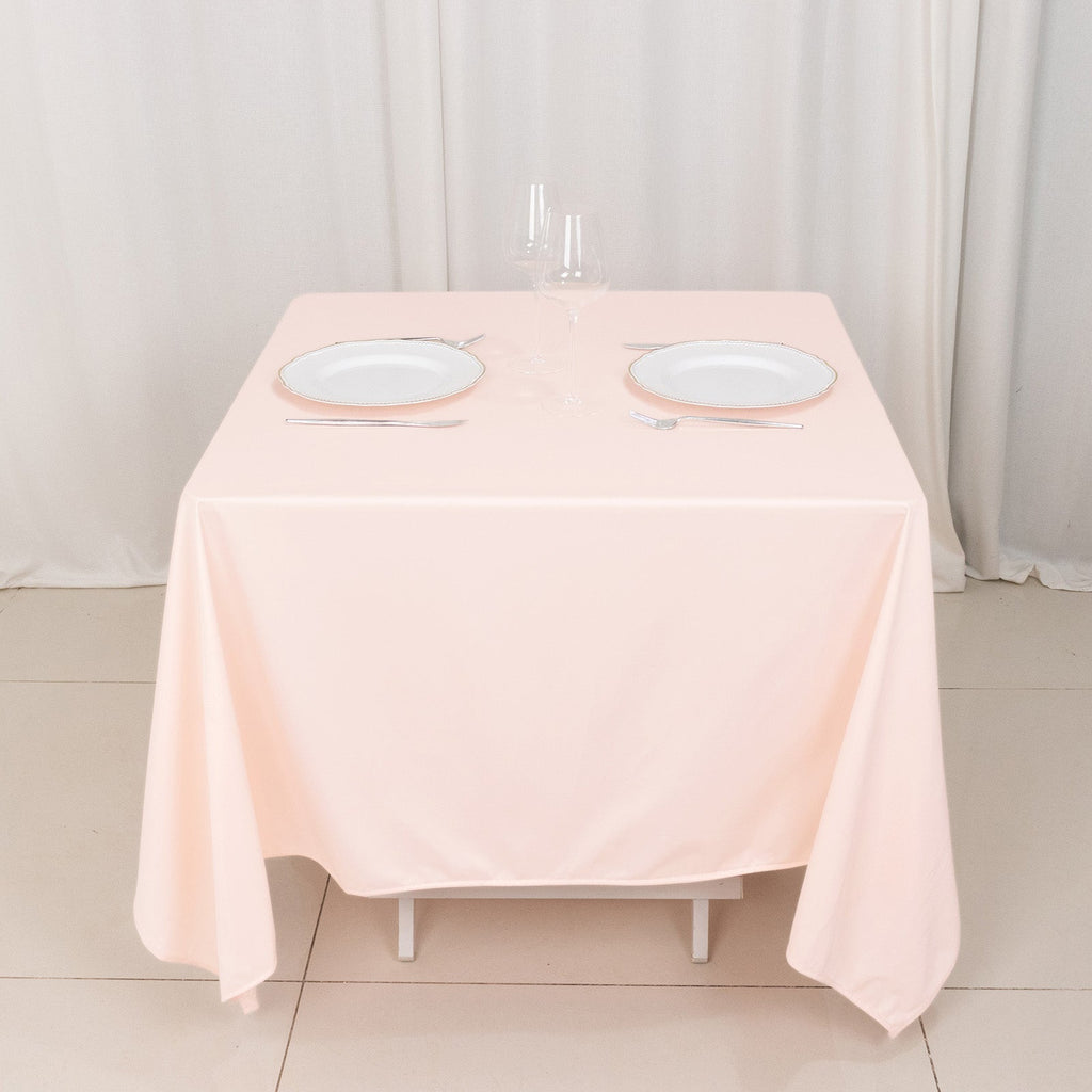 Scuba Square 70"x70" Tablecloth Blush - Wrinkle Free & Stain Resistant Table Cover - Bell Racket Store