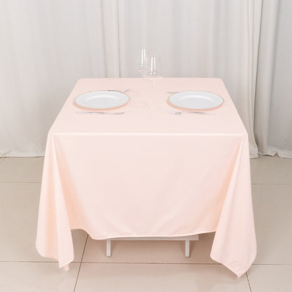 Scuba Square 70"x70" Tablecloth Blush - Wrinkle Free & Stain Resistant Table Cover - Bell Racket Store