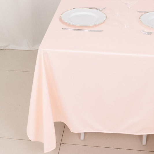 Scuba Square 70"x70" Tablecloth Blush - Wrinkle Free & Stain Resistant Table Cover - Bell Racket Store