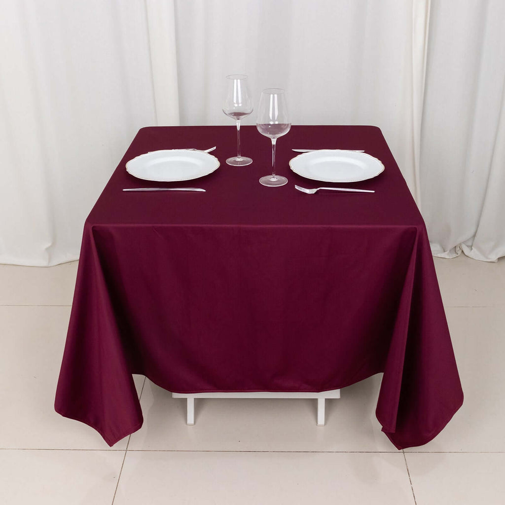 Scuba Square 70"x70" Tablecloth Burgundy - Wrinkle Free & Stain Resistant Table Cover - Bell Racket Store