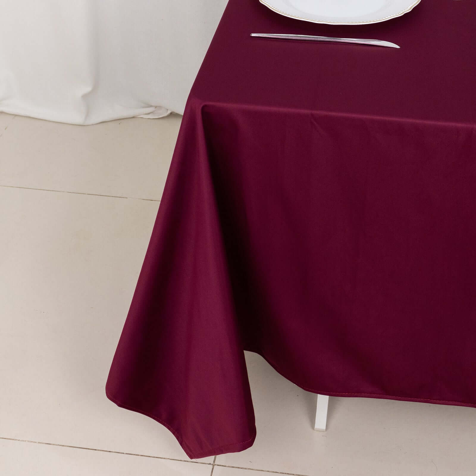 Scuba Square 70"x70" Tablecloth Burgundy - Wrinkle Free & Stain Resistant Table Cover - Bell Racket Store