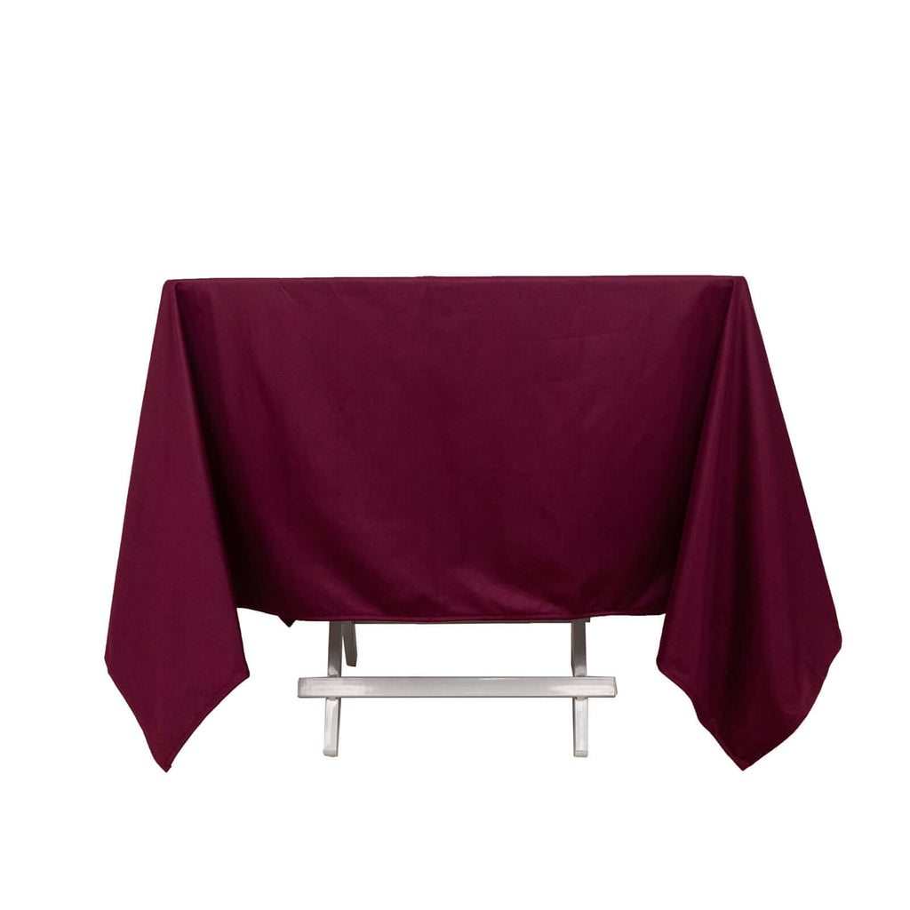 Scuba Square 70"x70" Tablecloth Burgundy - Wrinkle Free & Stain Resistant Table Cover - Bell Racket Store