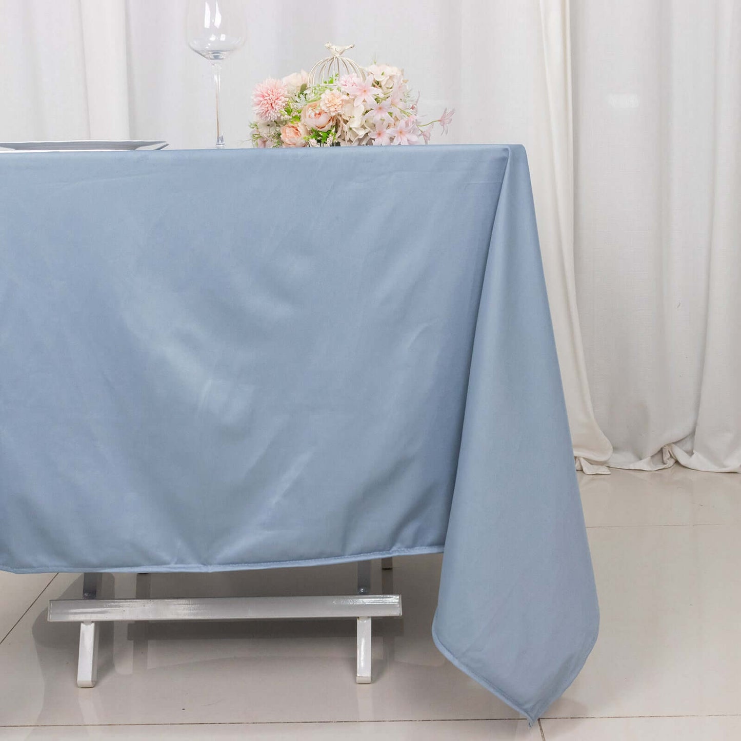 Scuba Square 70"x70" Tablecloth Dusty Blue - Wrinkle Free & Stain Resistant Table Cover - Bell Racket Store
