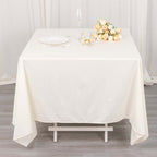 Scuba Square 70"x70" Tablecloth Ivory - Wrinkle Free & Stain Resistant Table Cover - Bell Racket Store