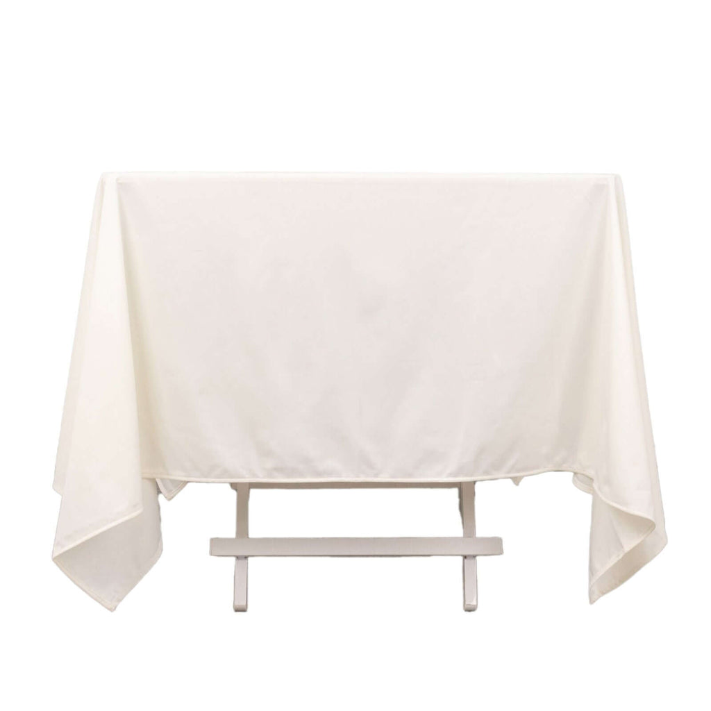 Scuba Square 70"x70" Tablecloth Ivory - Wrinkle Free & Stain Resistant Table Cover - Bell Racket Store