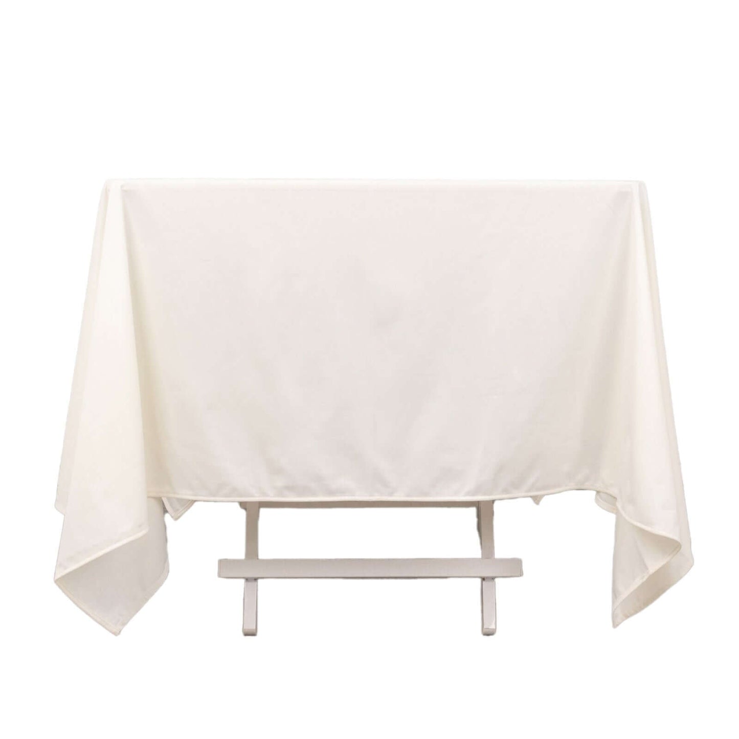 Scuba Square 70"x70" Tablecloth Ivory - Wrinkle Free & Stain Resistant Table Cover - Bell Racket Store