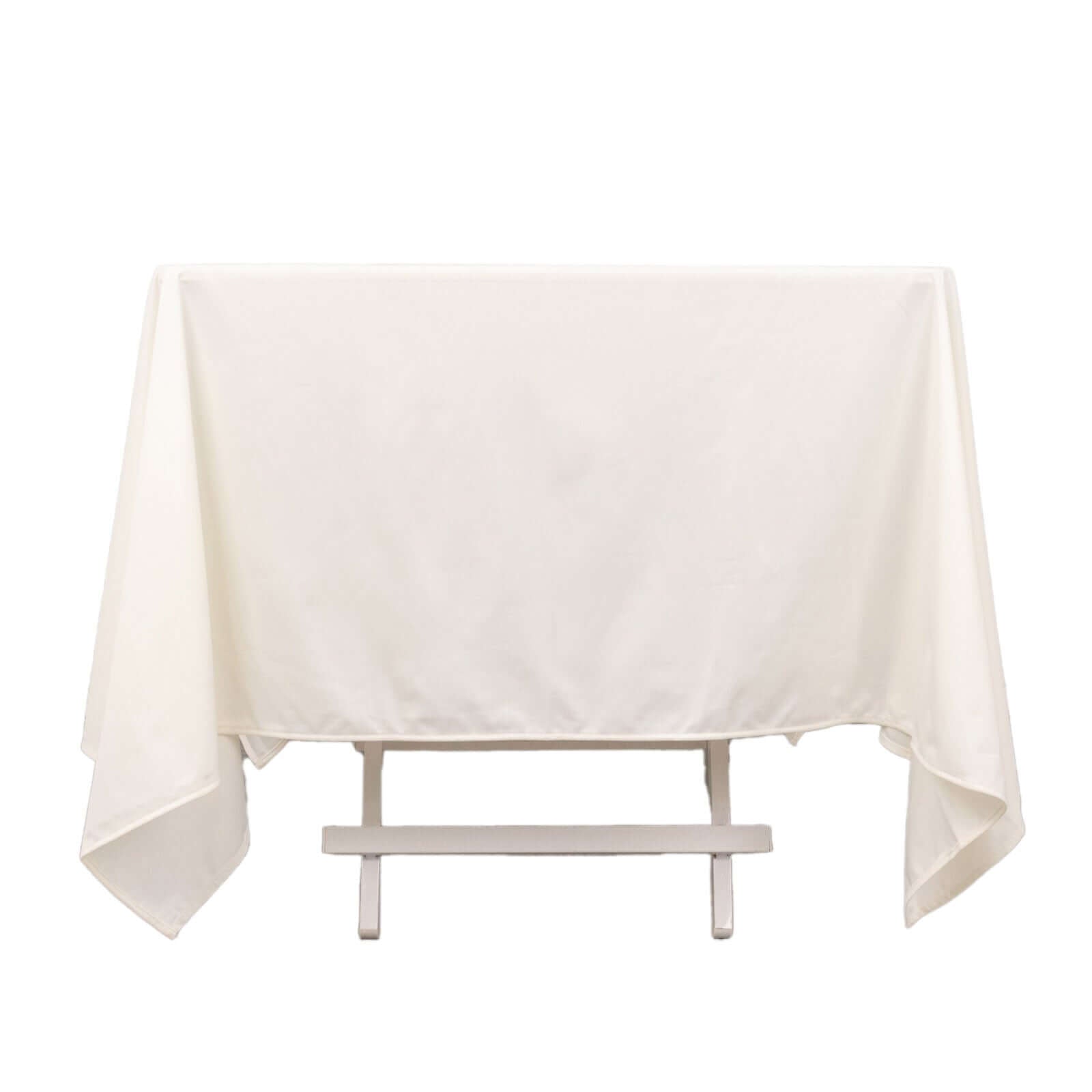 Scuba Square 70"x70" Tablecloth Ivory - Wrinkle Free & Stain Resistant Table Cover - Bell Racket Store