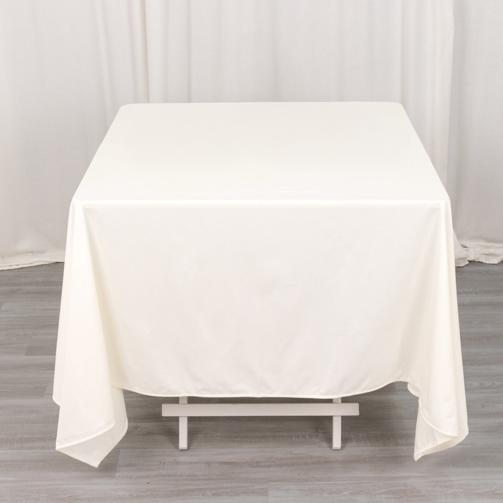Scuba Square 70"x70" Tablecloth Ivory - Wrinkle Free & Stain Resistant Table Cover - Bell Racket Store