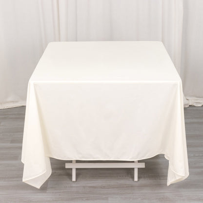 Scuba Square 70"x70" Tablecloth Ivory - Wrinkle Free & Stain Resistant Table Cover - Bell Racket Store
