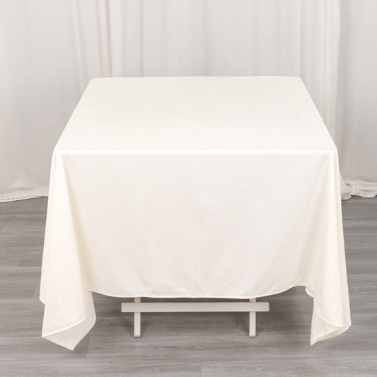 Scuba Square 70"x70" Tablecloth Ivory - Wrinkle Free & Stain Resistant Table Cover - Bell Racket Store