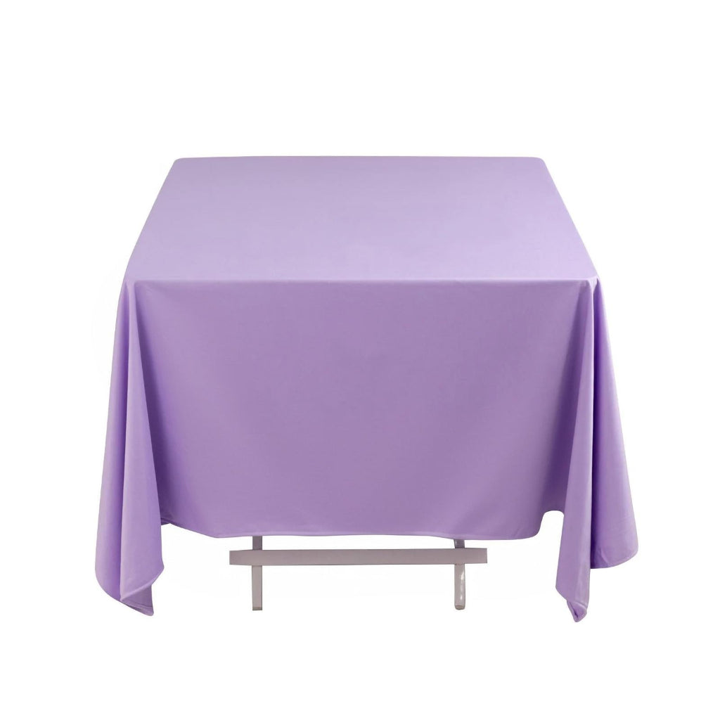 Scuba Square 70"x70" Tablecloth Lavender Lilac - Wrinkle Free & Stain Resistant Table Cover - Bell Racket Store