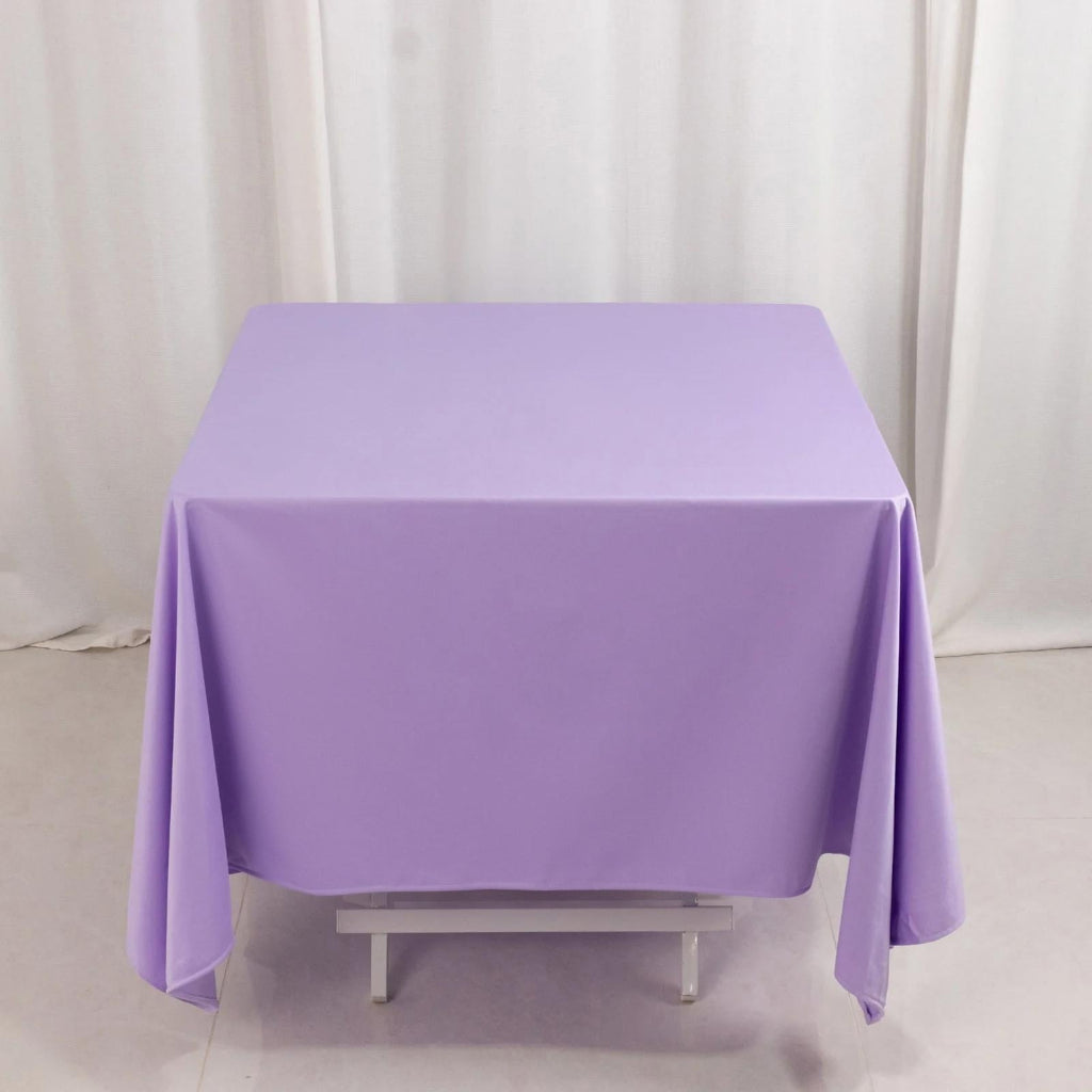 Scuba Square 70"x70" Tablecloth Lavender Lilac - Wrinkle Free & Stain Resistant Table Cover - Bell Racket Store