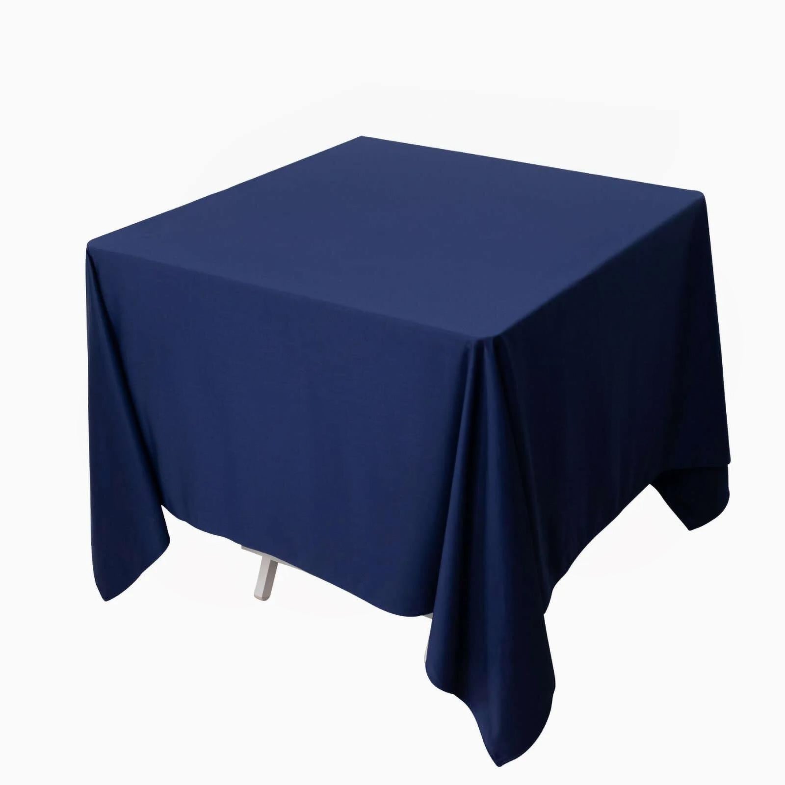 Scuba Square 70"x70" Tablecloth Navy Blue - Wrinkle Free & Stain Resistant Table Cover - Bell Racket Store