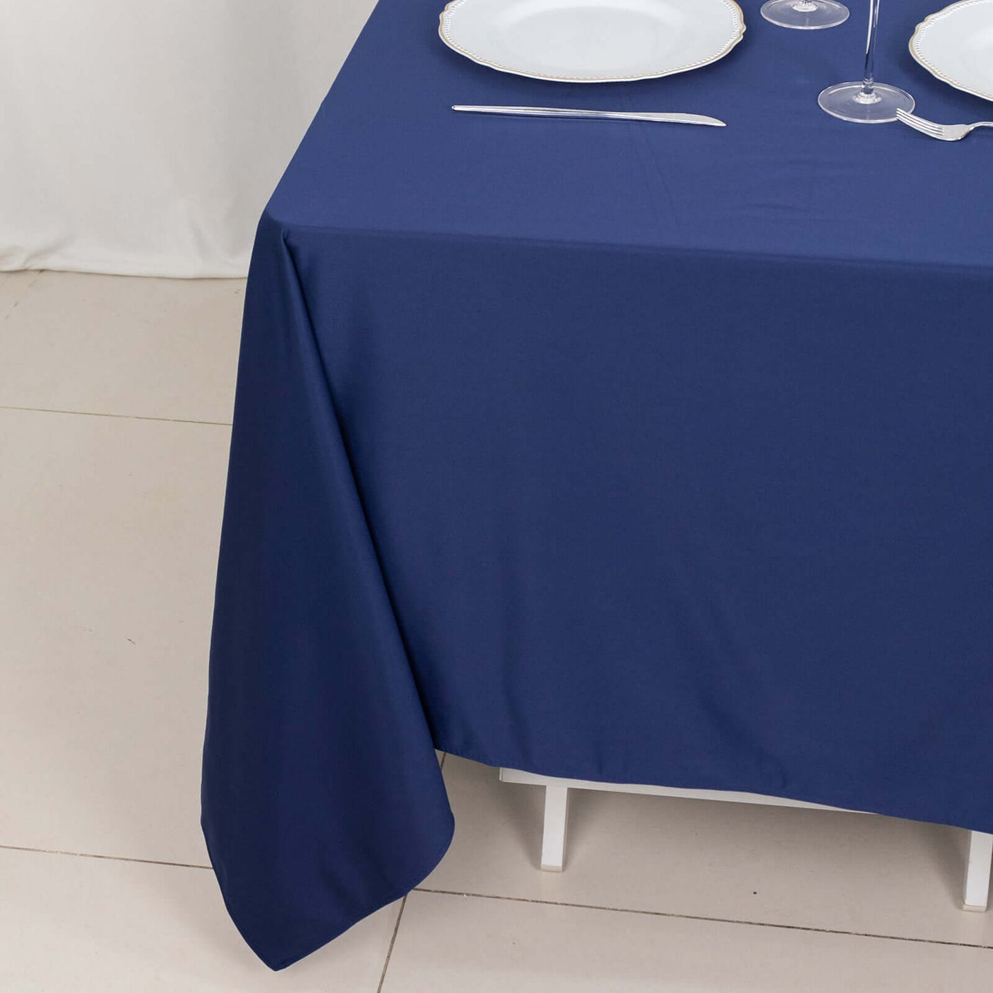 Scuba Square 70"x70" Tablecloth Navy Blue - Wrinkle Free & Stain Resistant Table Cover - Bell Racket Store