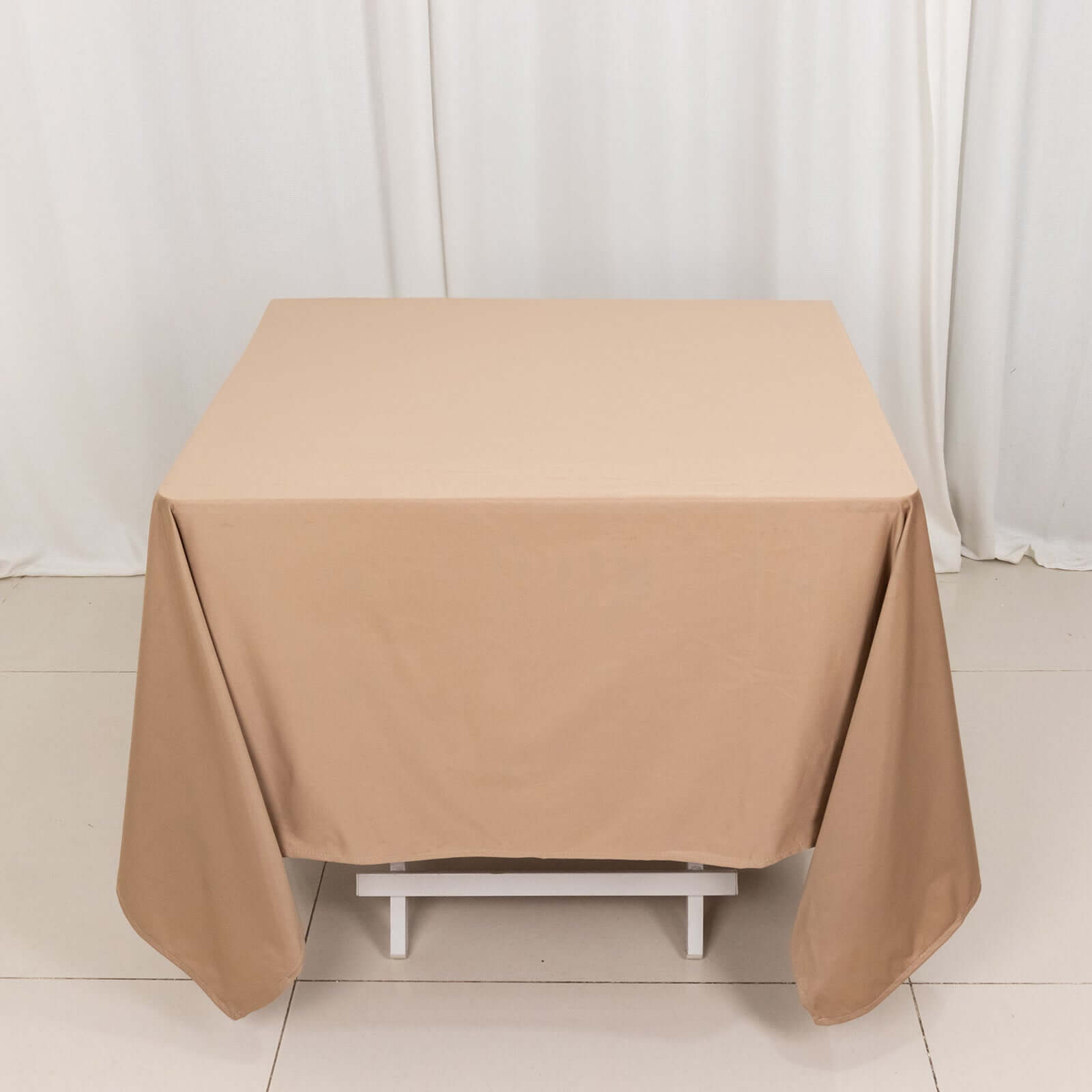 Scuba Square 70"x70" Tablecloth Nude - Wrinkle Free & Stain Resistant Table Cover - Bell Racket Store