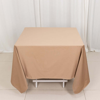 Scuba Square 70"x70" Tablecloth Nude - Wrinkle Free & Stain Resistant Table Cover - Bell Racket Store
