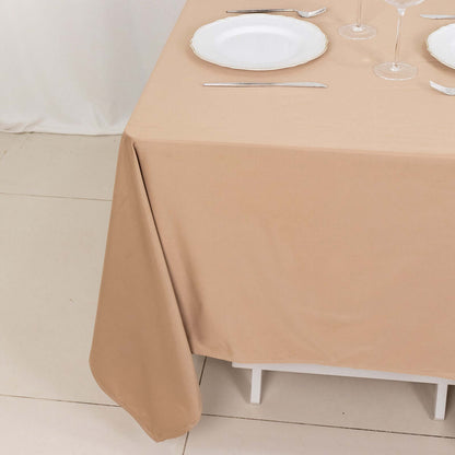 Scuba Square 70"x70" Tablecloth Nude - Wrinkle Free & Stain Resistant Table Cover - Bell Racket Store