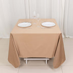 Scuba Square 70"x70" Tablecloth Nude - Wrinkle Free & Stain Resistant Table Cover - Bell Racket Store