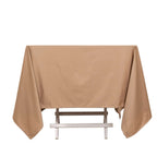 Scuba Square 70"x70" Tablecloth Nude - Wrinkle Free & Stain Resistant Table Cover - Bell Racket Store