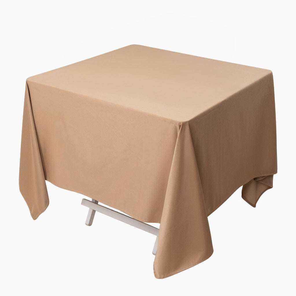Scuba Square 70"x70" Tablecloth Nude - Wrinkle Free & Stain Resistant Table Cover - Bell Racket Store