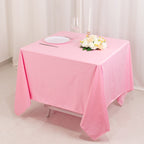 Scuba Square 70"x70" Tablecloth Pink - Wrinkle Free & Stain Resistant Table Cover - Bell Racket Store