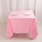 Scuba Square 70"x70" Tablecloth Pink - Wrinkle Free & Stain Resistant Table Cover - Bell Racket Store