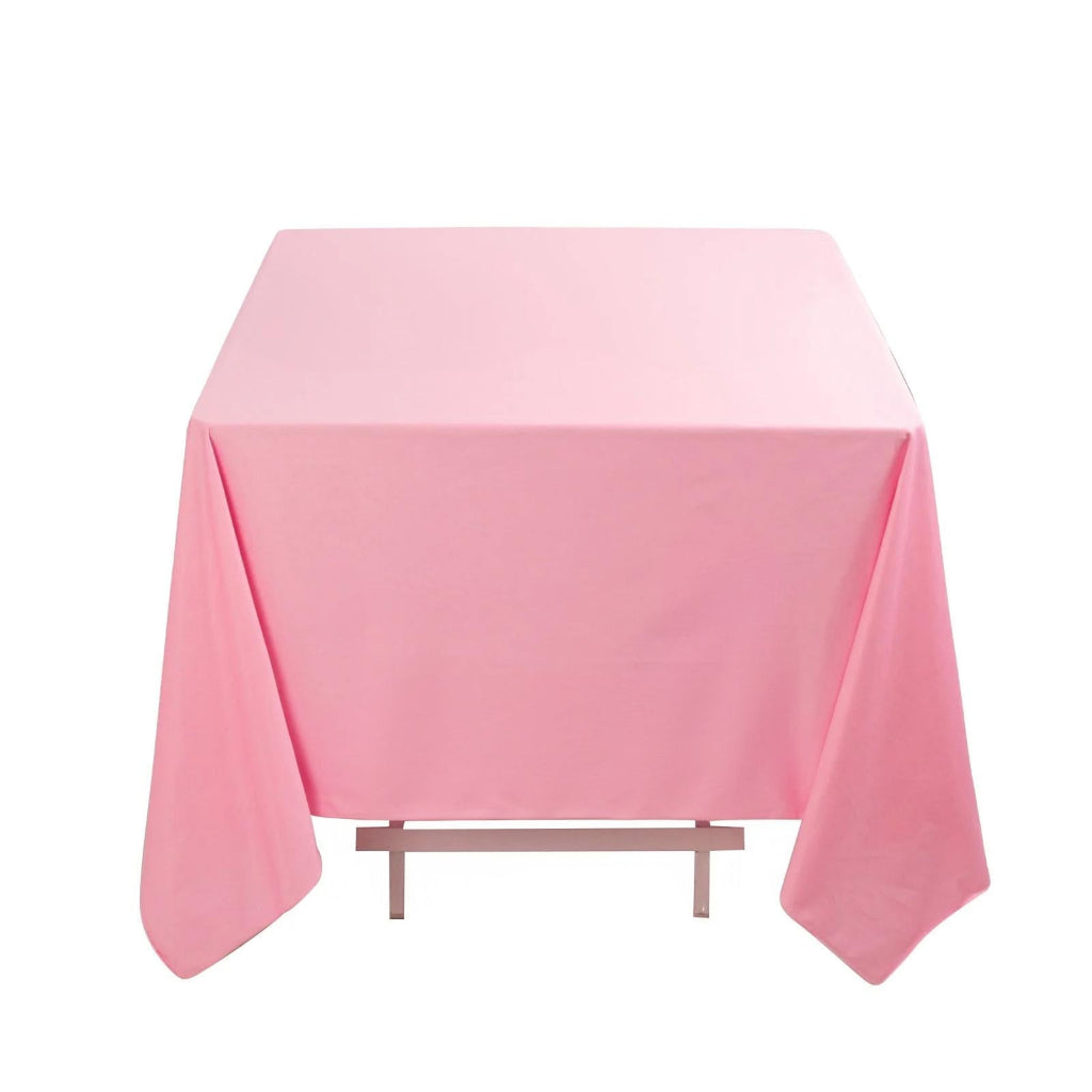 Scuba Square 70"x70" Tablecloth Pink - Wrinkle Free & Stain Resistant Table Cover - Bell Racket Store