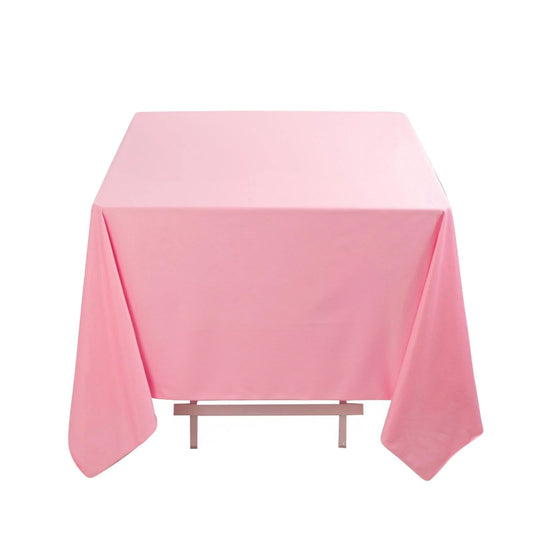 Scuba Square 70"x70" Tablecloth Pink - Wrinkle Free & Stain Resistant Table Cover - Bell Racket Store