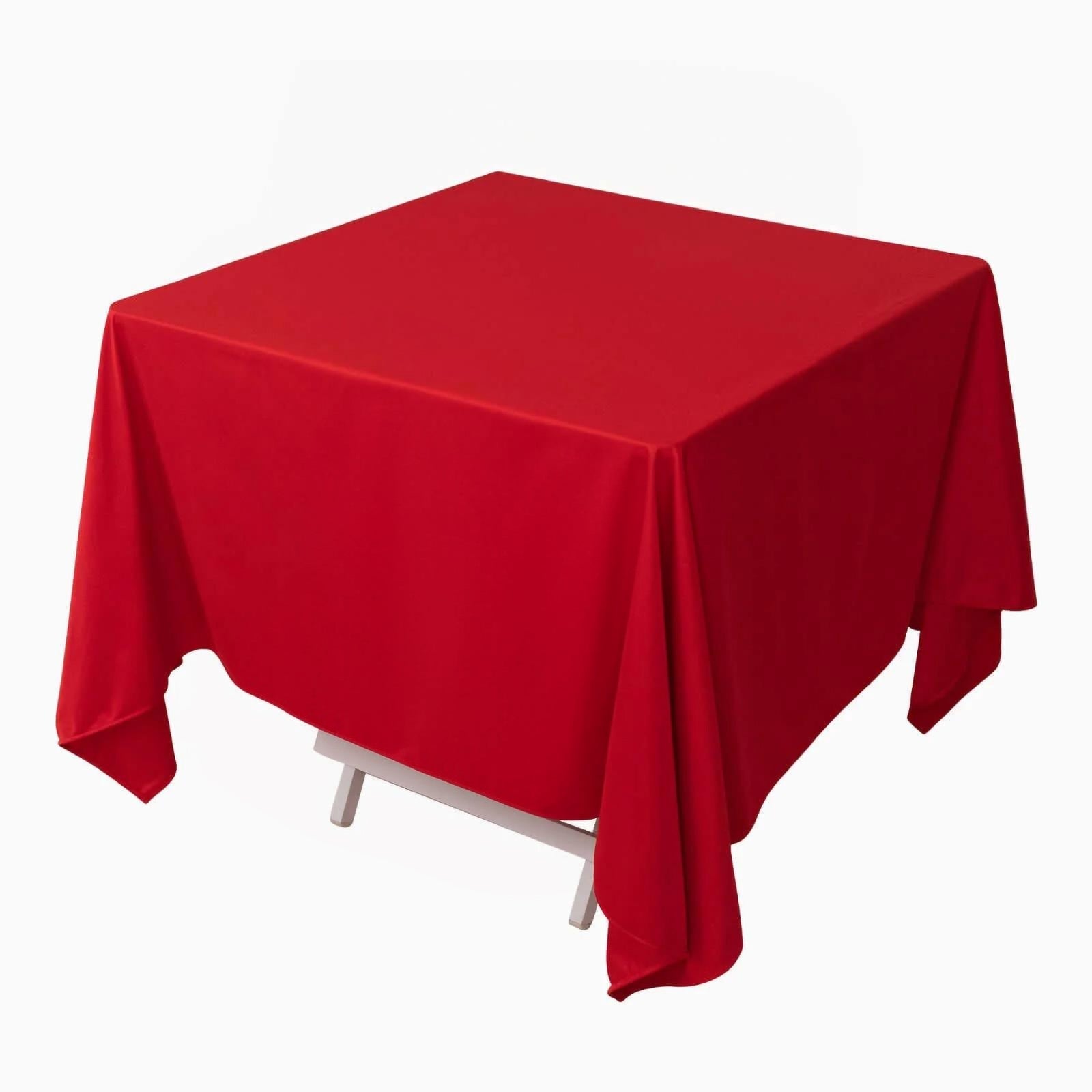 Scuba Square 70"x70" Tablecloth Red - Wrinkle Free & Stain Resistant Table Cover - Bell Racket Store