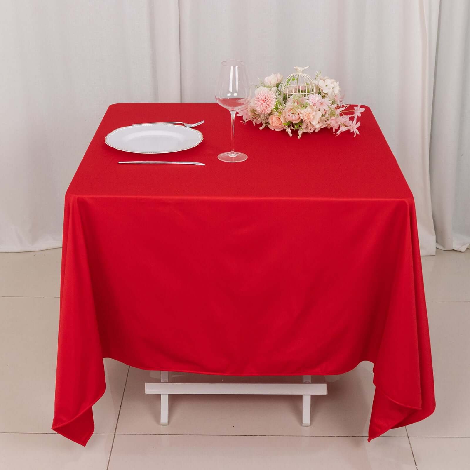Scuba Square 70"x70" Tablecloth Red - Wrinkle Free & Stain Resistant Table Cover - Bell Racket Store