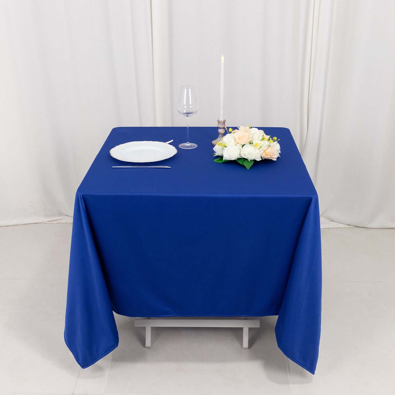 Scuba Square 70"x70" Tablecloth Royal Blue - Wrinkle Free & Stain Resistant Table Cover - Bell Racket Store