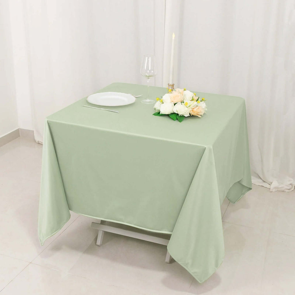 Scuba Square 70"x70" Tablecloth Sage Green - Wrinkle Free & Stain Resistant Table Cover - Bell Racket Store
