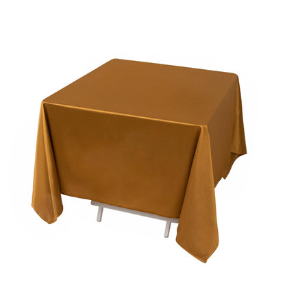 Scuba Square 70"x70" Tablecloth Shimmer Gold - Wrinkle Free & Stain Resistant Table Cover - Bell Racket Store