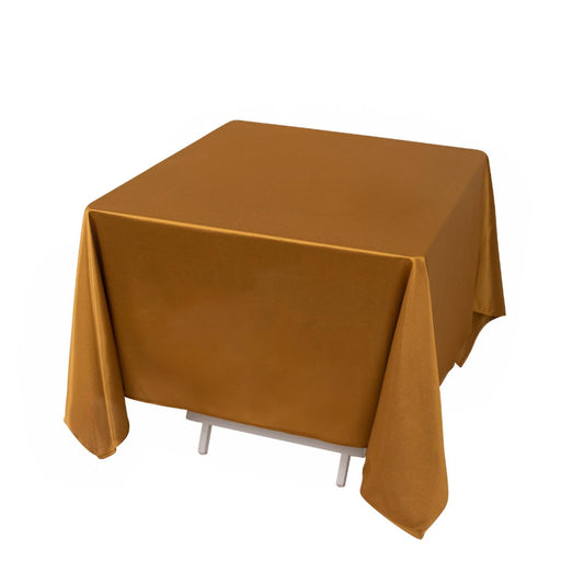 Scuba Square 70"x70" Tablecloth Shimmer Gold - Wrinkle Free & Stain Resistant Table Cover - Bell Racket Store