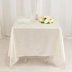 Scuba Square 70"x70" Tablecloth Shimmer Pearl White - Wrinkle Free & Stain Resistant Table Cover for Weddings and Parties - Bell Racket Store