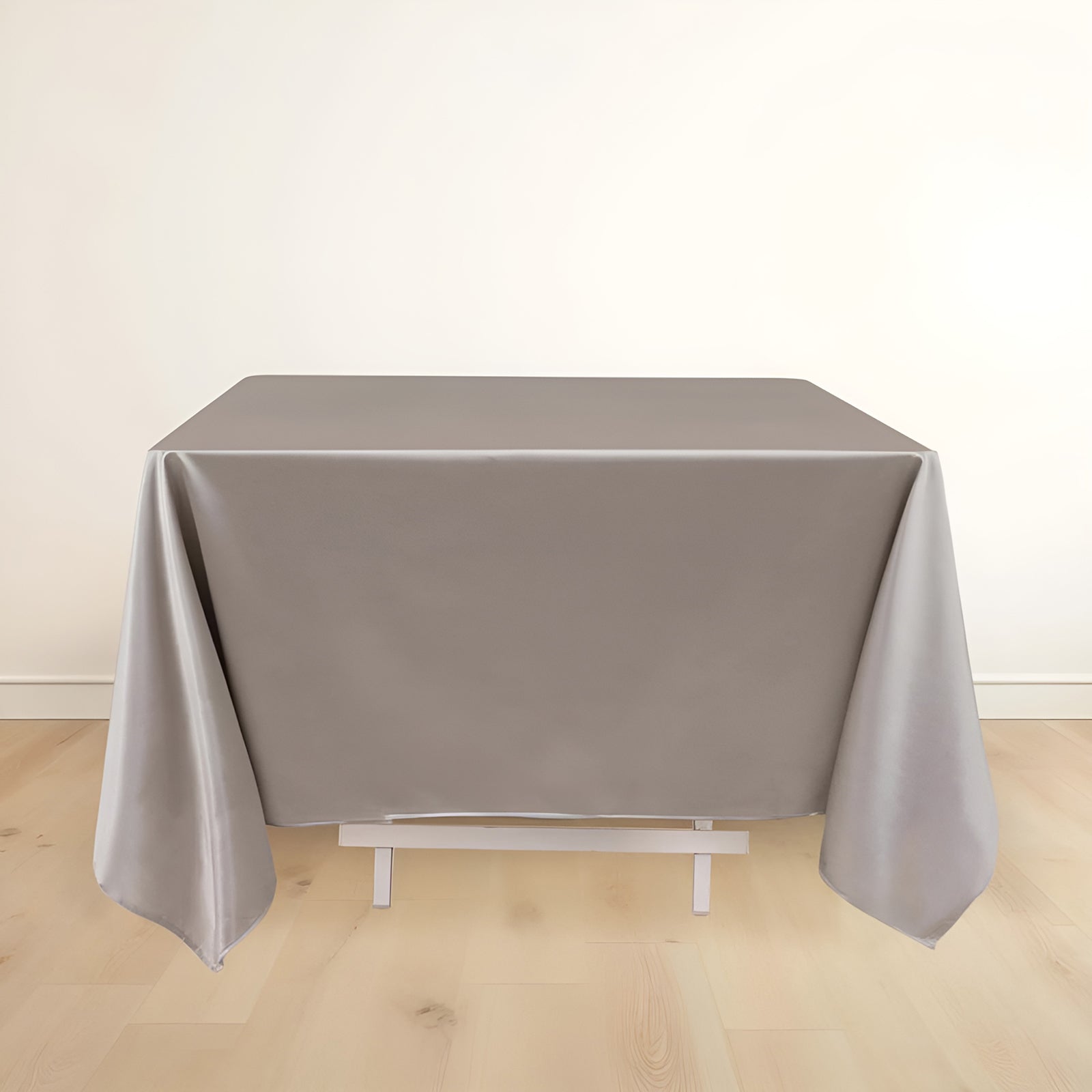 Scuba Square 70"x70" Tablecloth Shimmer Silver - Wrinkle Free & Stain Resistant Table Cover - Bell Racket Store