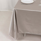 Scuba Square 70"x70" Tablecloth Shimmer Silver - Wrinkle Free & Stain Resistant Table Cover - Bell Racket Store