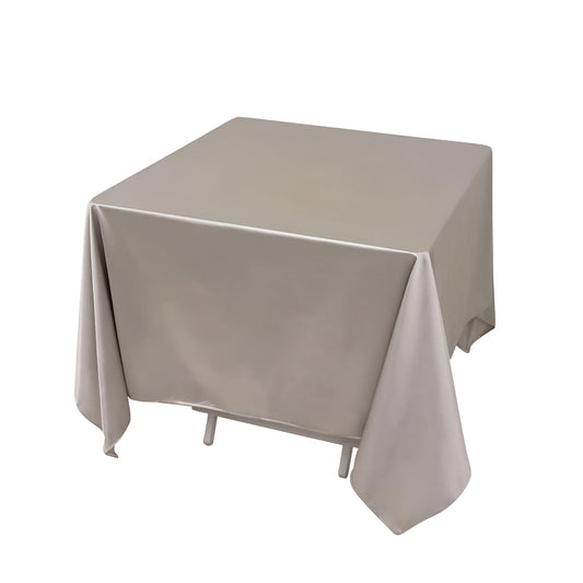 Scuba Square 70"x70" Tablecloth Shimmer Silver - Wrinkle Free & Stain Resistant Table Cover - Bell Racket Store