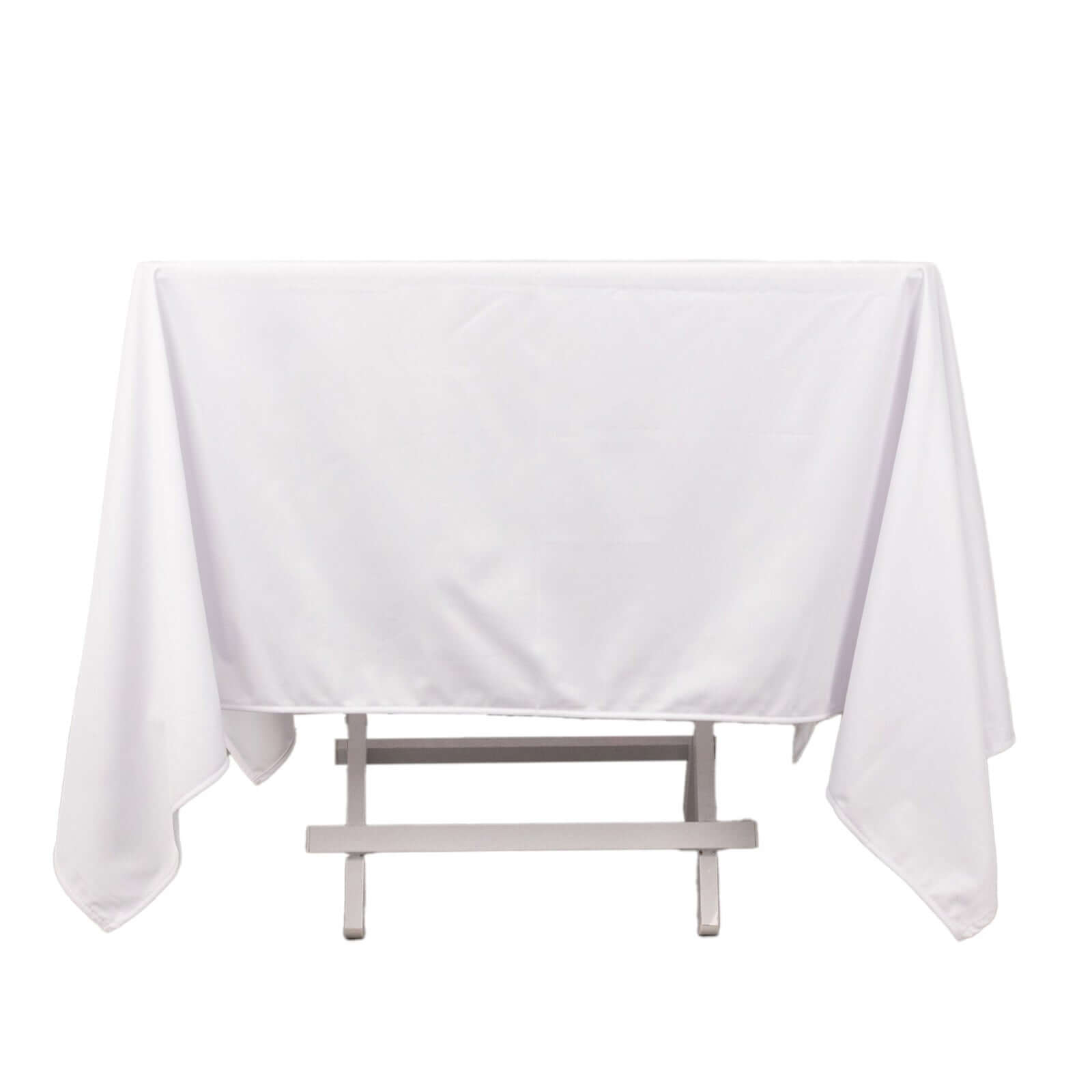 Scuba Square 70"x70" Tablecloth White - Wrinkle Free & Stain Resistant Table Cover for Weddings and Banquets - Bell Racket Store