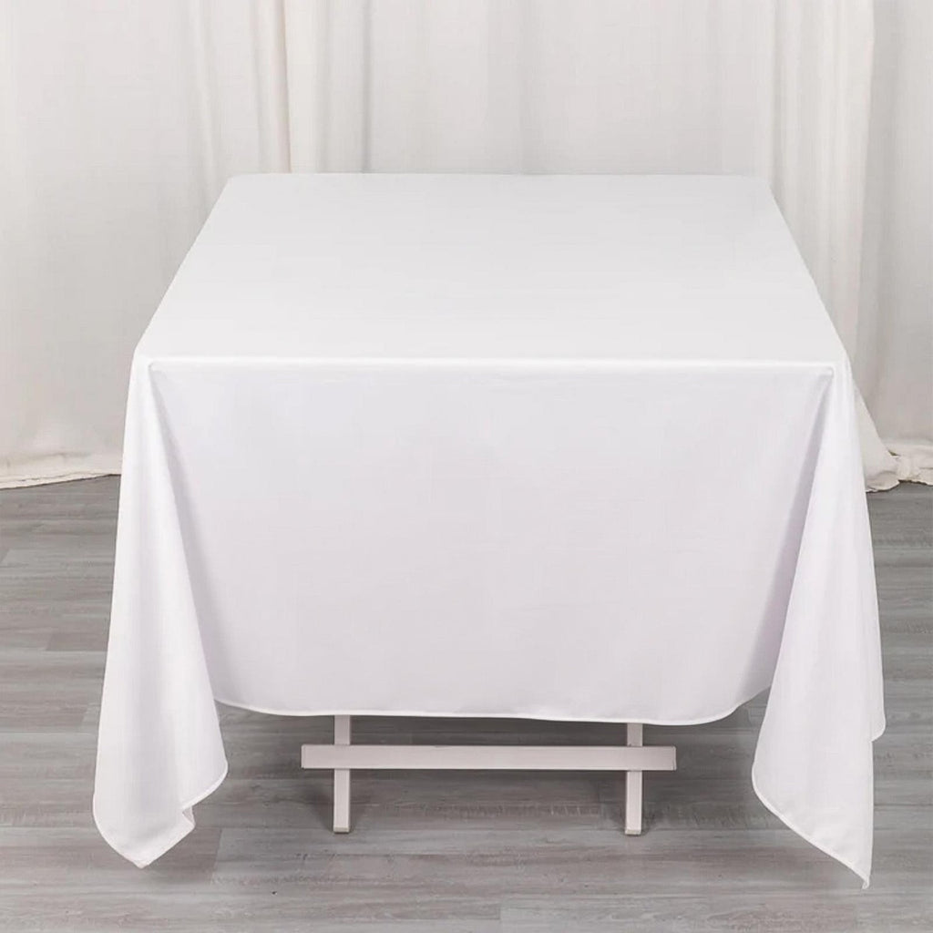 Scuba Square 70"x70" Tablecloth White - Wrinkle Free & Stain Resistant Table Cover for Weddings and Banquets - Bell Racket Store