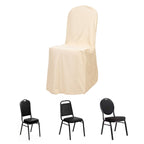 Scuba Stretch Chair Cover Beige for Banquet Chairs Slim Fit Design - Wrinkle Free and Durable Slipcover - Bell Racket Store